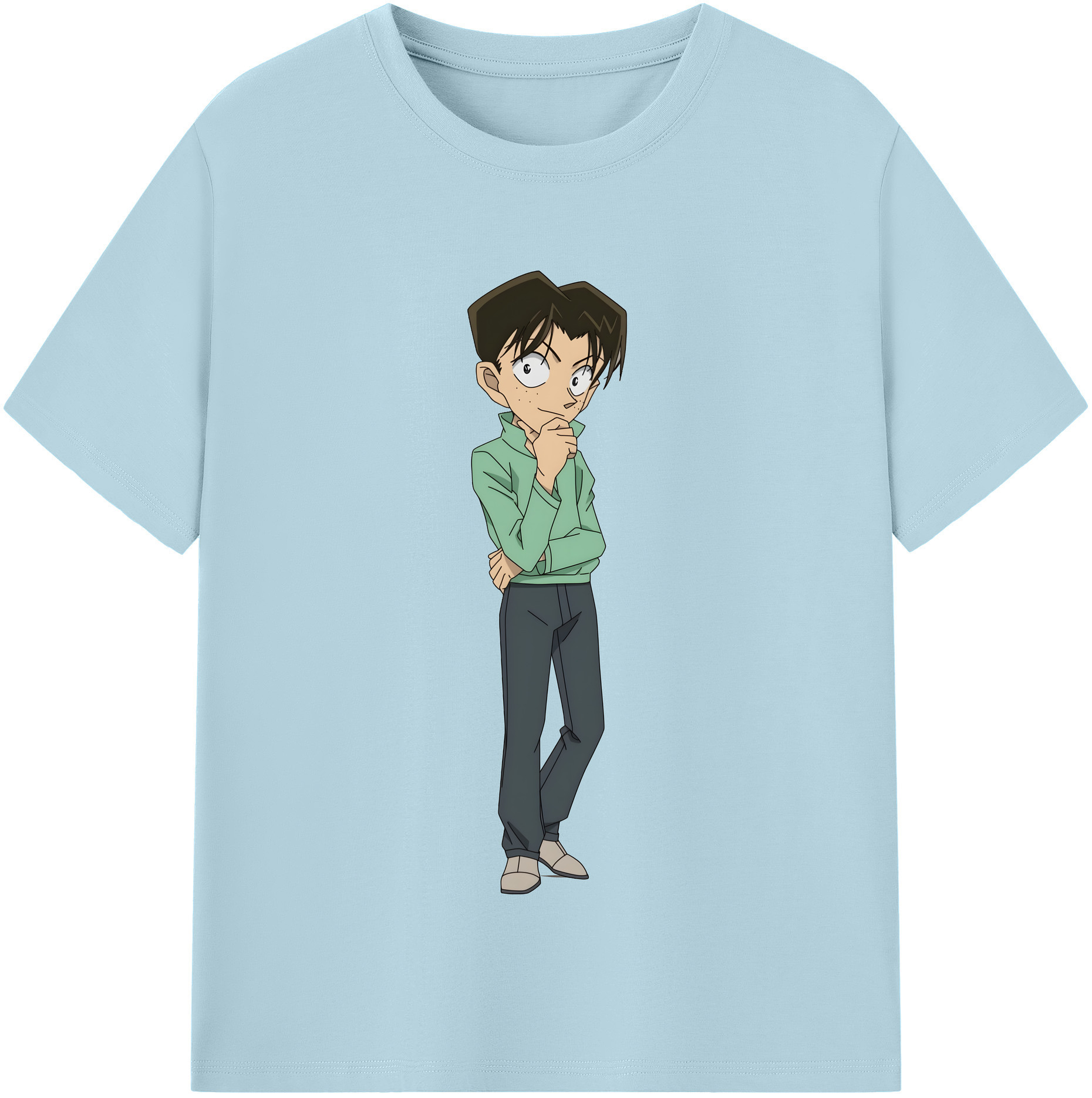 （画像用） 名探偵コナン 円谷 光彦 つぶらや みつひこ Detective Conan Mitch Tennyson 綿100％半袖Tシャツ（フロントプリント）